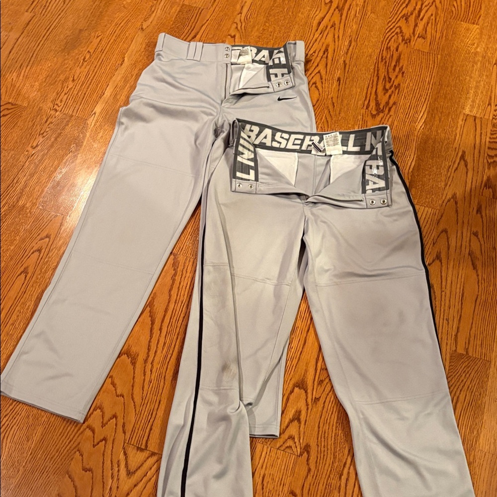 Lot 2 Nike baseball pants black stripe Men’s small gray